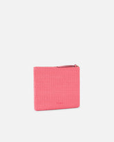 Raffia clutch with Love Birds logo - Pink Pinko | Pinko