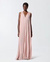 Long pleated dress with slit - | Pinko