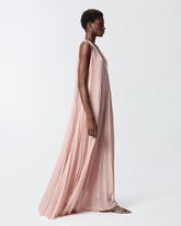 Long pleated dress with slit - | Pinko