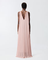 Long pleated dress with slit - | Pinko