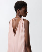 Long pleated dress with slit - | Pinko
