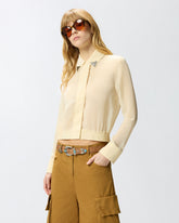 Camicia semitrasparente con dettagli metallici - | Pinko