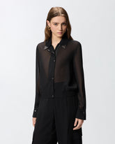 Camicia semitrasparente con dettagli metallici - | Pinko