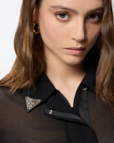 Camicia semitrasparente con dettagli metallici - | Pinko