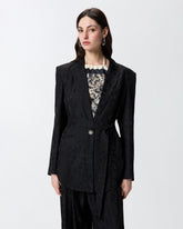 Giacca kimono in jacquard floreale - | Pinko