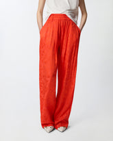 Pantalon en jacquard fleuri - | Pinko