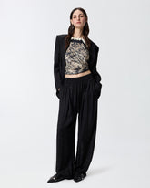 Pantaloni in jacquard floreale - | Pinko