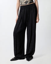 Pantaloni in jacquard floreale - | Pinko