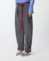 Loose-fit trousers with belt - | Pinko