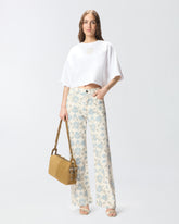T-shirt cropped à broderie Love Birds - Blanc | Pinko