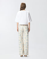 T-shirt cropped à broderie Love Birds - Blanc | Pinko