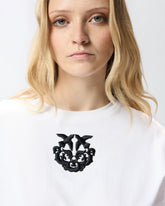 T-shirt cropped con ricamo Love Birds - Bianco | Pinko