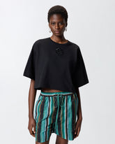 T-shirt cropped con ricamo Love Birds - | Pinko