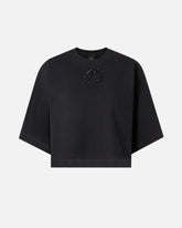 Cropped T-shirt with Love Birds embroidery - | Pinko