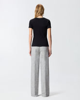 Fine-rib T-shirt with Love Birds embroidery - | Pinko