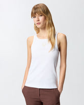 Geripptes Tanktop mit Love Birds-Stickerei - | Pinko