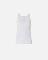 Geripptes Tanktop mit Love Birds-Stickerei - | Pinko