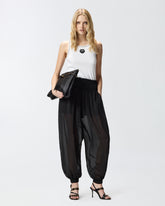 Ribbed vest top with Love Birds embroidery - | Pinko