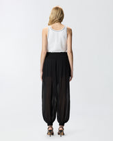 Canotta a costine con ricamo Love Birds - Muticolor Nero-Bianco | Pinko