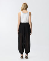Ribbed vest top with Love Birds embroidery - Multicolor Black-White | Pinko