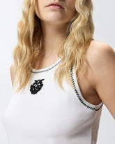 Ριμπ φανελάκι με κέντημα Love Birds - | Pinko