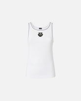 Canotta a costine con ricamo Love Birds - Muticolor Nero-Bianco | Pinko