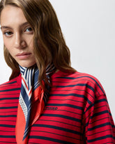 Maglia a righe con foulard - | Pinko