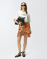 Falda corta con flecos y estampado Botanic Garden - | Pinko