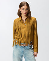 Texan-style shirt with fringing - | Pinko