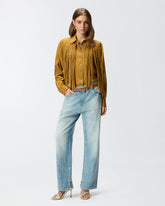 Camisa de estilo texano con flecos - | Pinko