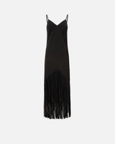 Robe lingerie longue à franges - | Pinko