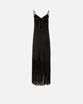 Robe lingerie longue à franges - | Pinko