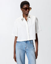 Cropped shirt with metallic details - | Pinko