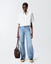 Cropped shirt with metallic details - | Pinko