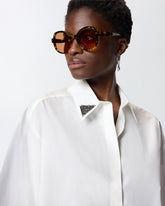 Cropped shirt with metallic details - | Pinko