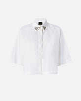 Cropped shirt with metallic details - | Pinko