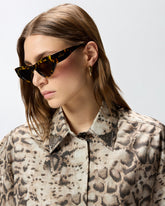 Cropped-Bluse mit Print Details aus Metall - | Pinko