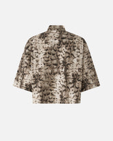 Cropped printed shirt with metallic details - | Pinko