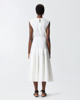 Sleeveless midi dress with pleats and cut-out - | Pinko