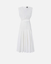 Sleeveless midi dress with pleats and cut-out - | Pinko
