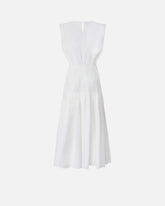 Sleeveless midi dress with pleats and cut-out - | Pinko