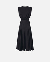 Sleeveless midi dress with pleats and cut-out - | Pinko