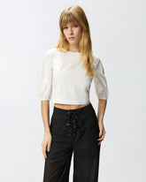 Cropped backless blouse - | Pinko
