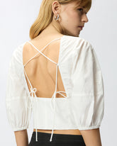 Cropped backless blouse - | Pinko