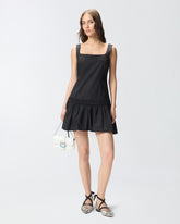 Abito corto con arricci e coulisse - | Pinko