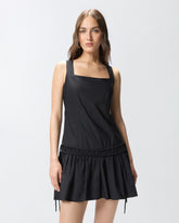 Abito corto con arricci e coulisse - | Pinko