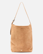 Borsa a tracolla grande Bucket Big in suede - Marrone | Pinko