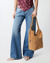 Grand sac à bandoulière Bucket Big en daim - | Pinko