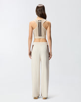 Sleeveless crop top with bands on the back - | Pinko