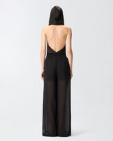 Langer Jumpsuit mit Kapuze und Transparenzen - | Pinko